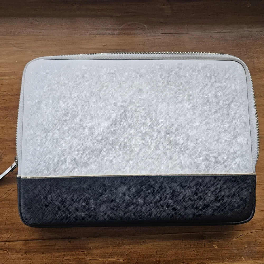 Kate Spade Two-Tone Laptop Bag in Black and Cream